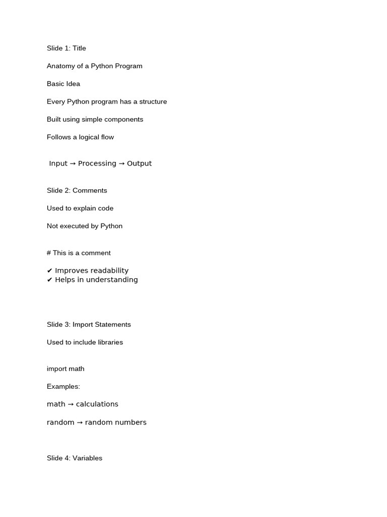 Anatomy of Python Program | PDF