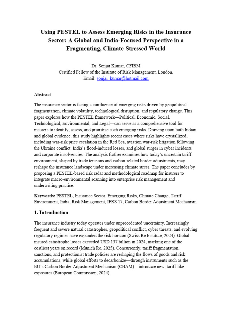 05_Using PESTEL to Assess Emerging Risks in the Insurance | PDF ...