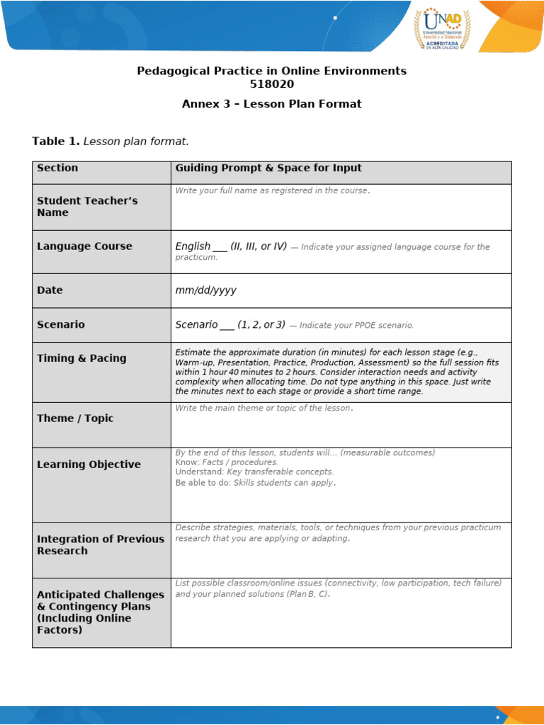 Annex 3 – Lesson plan format | PDF | Lesson Plan | Learning