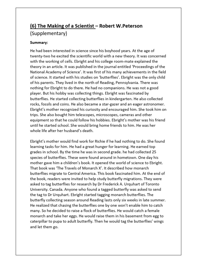 6 Making a scientist notes class 10 | PDF | Science | Butterfly