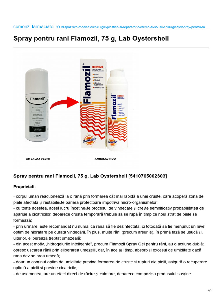 Comenzi.farmaciatei.ro-spray Pentru Rani Flamozil 75 g Lab Oystershell ...