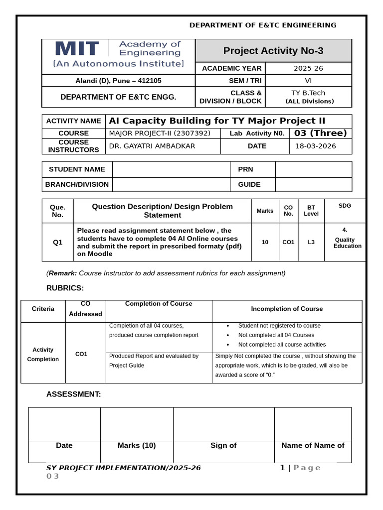 Activity 3 Ty Project-CA Activity-3(10 Marks) | PDF