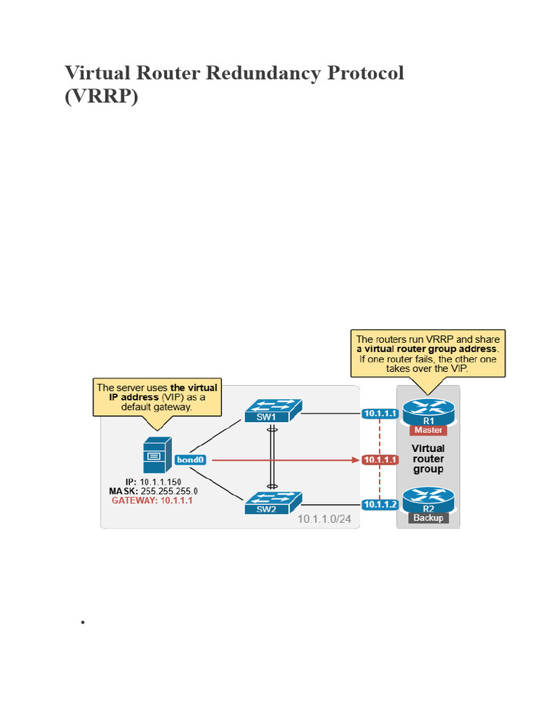 Virtual Router Redundancy Protocol (VRRP) | PDF | I Pv6 | Networks