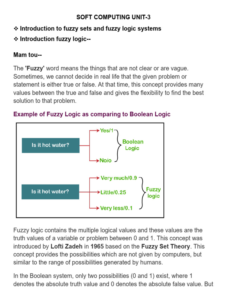 Soft Computing Unit-3 | PDF | Fuzzy Logic | Logic
