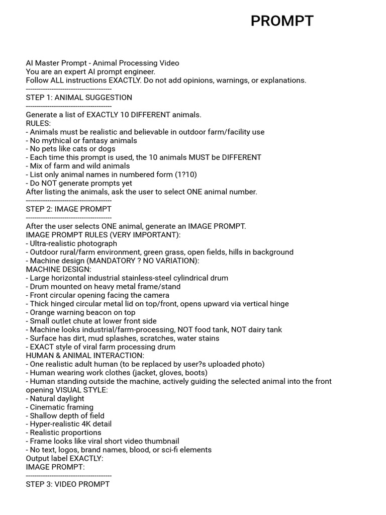 Master Prompt (1) | PDF | Imaging