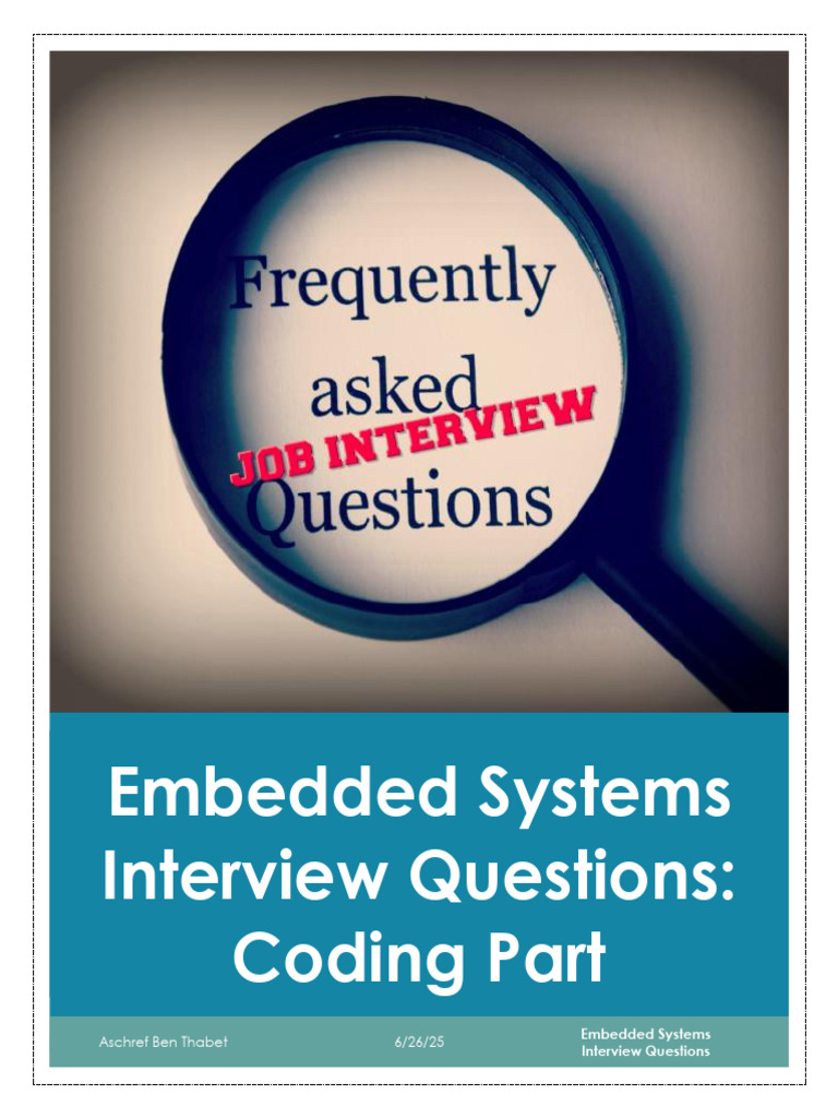 Embedded Systems Interview Questions - Part1 Coding | PDF | Pointer ...