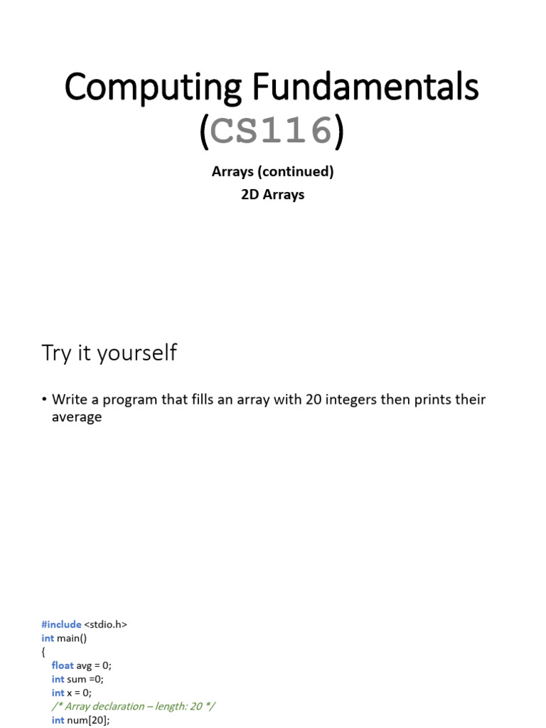 Lecture 10 | PDF | Integer (Computer Science) | Computer Programming