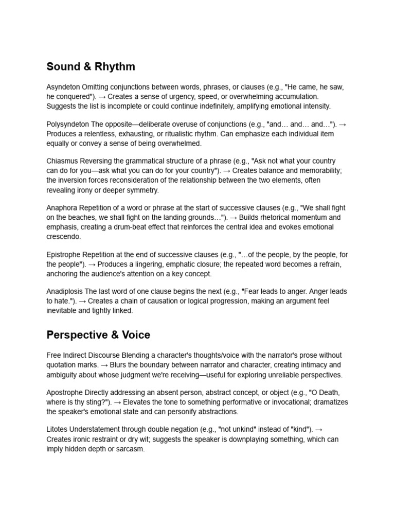 Top Rhetorical Devices | PDF | Linguistics | Grammar
