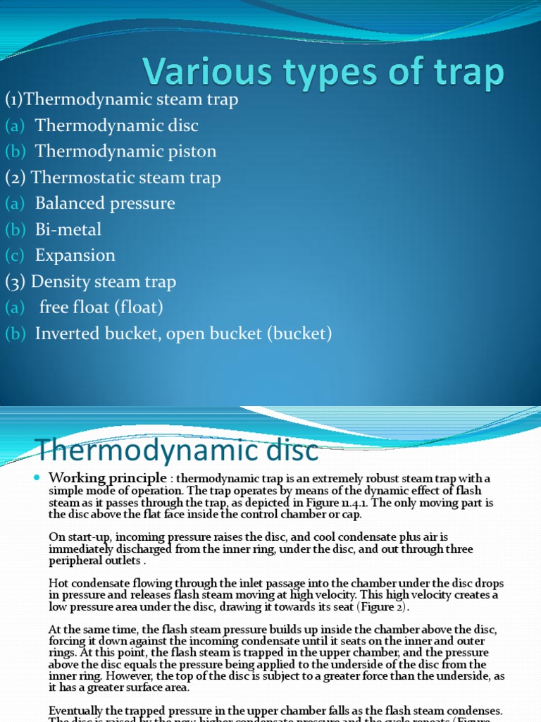 Various Type of Steam Traps PDF Valve Steam