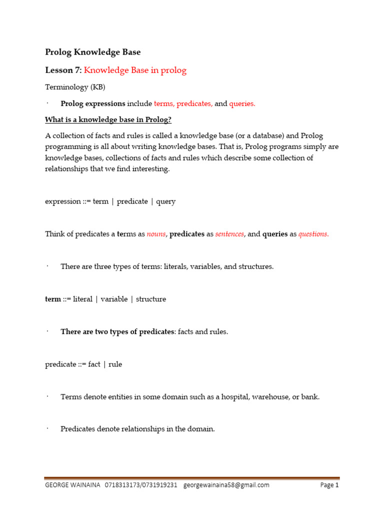 Logic programming Lesson 7-1 | PDF | Information Retrieval | Computer ...