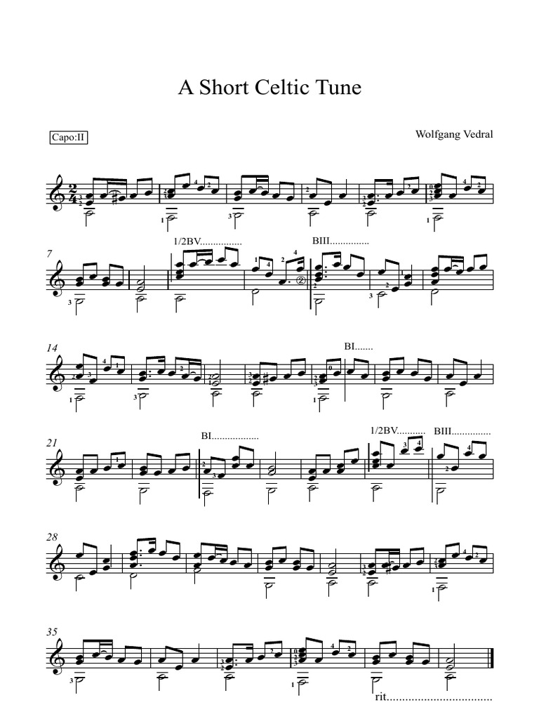 A Short Celtic Tune - Noten | PDF | Calligraphie latin | Graphèmes