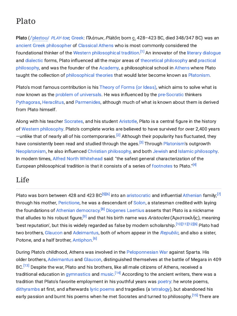 Plato - | PDF | Plato | Socrates