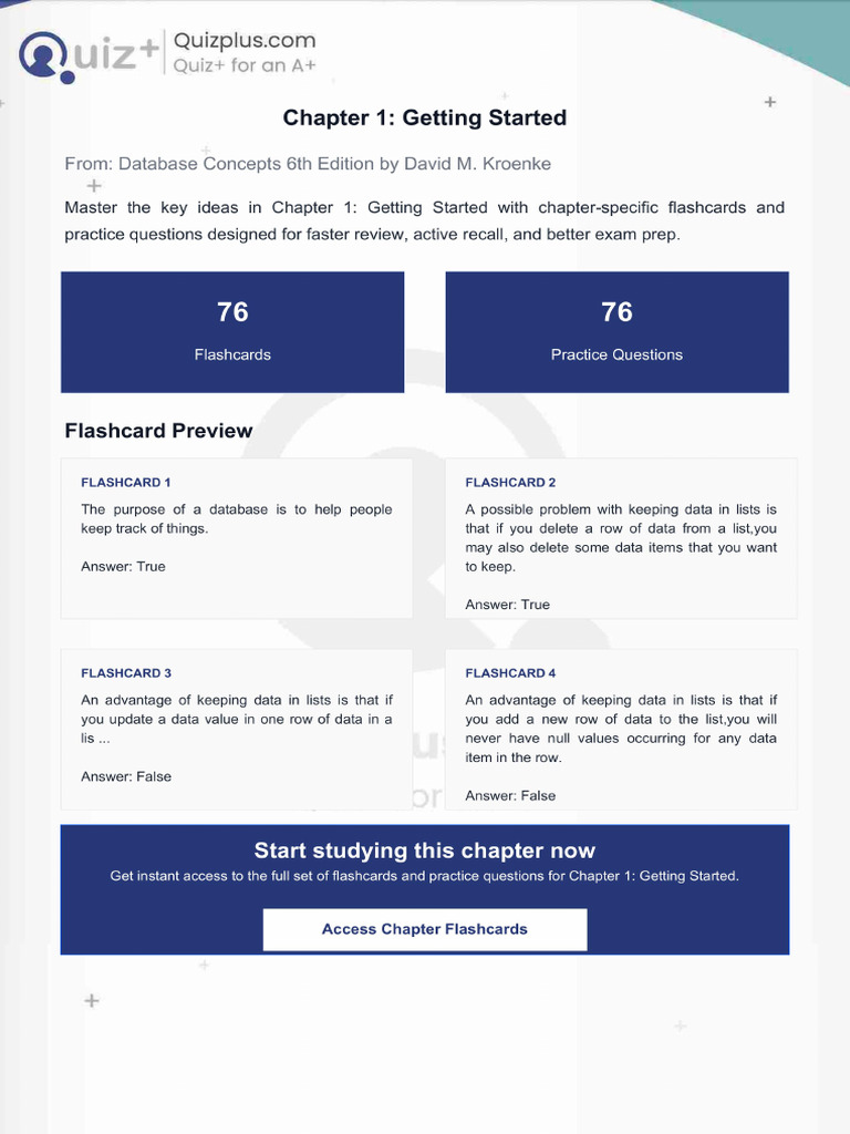 Flashcards for Chapter 1 Getting Started | PDF