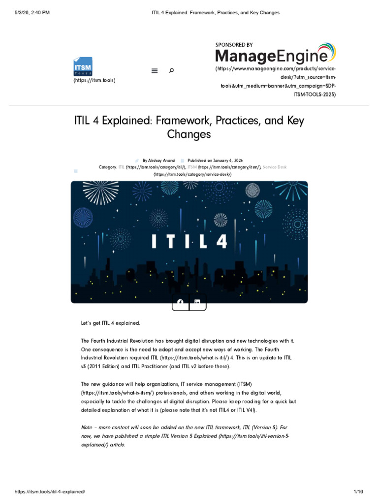 ITIL 4 Explained_ Framework, Practices, And Key Changes | PDF | It ...