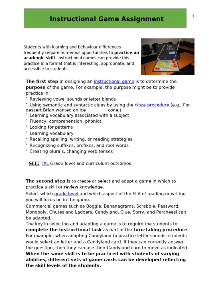 Tutoring Game Assignment - Rubric and Sample-corrected | PDF ...