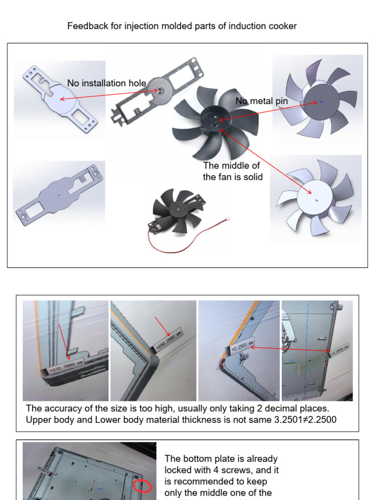 Feedback for Injection Molded Parts of Induction Cooker (GC20251118) | PDF