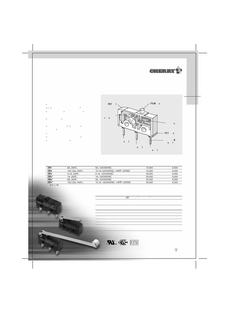 DB Subminiature Switch | PDF