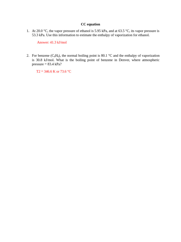 CC Equation | PDF