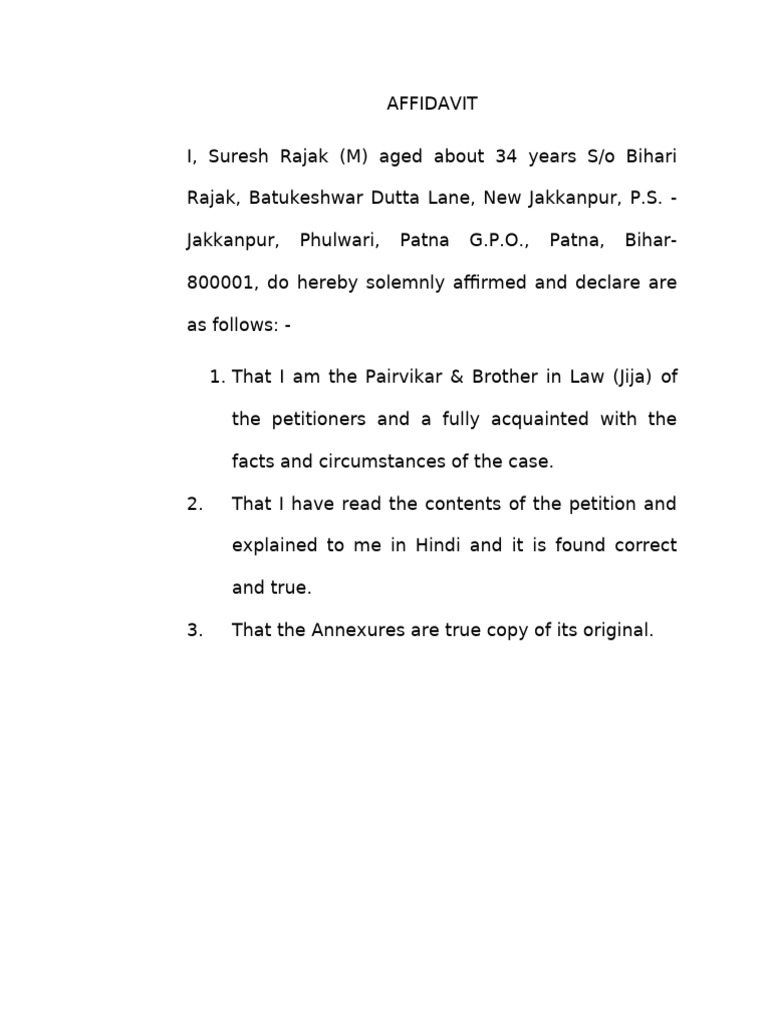 Affidavit - Suresh Rajak | PDF