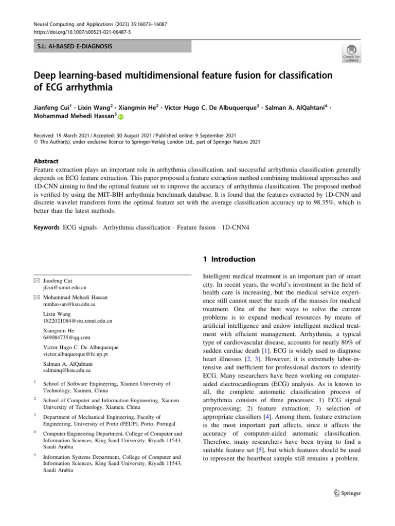 50 Deep Learning-based Multidimensional Feature Fusion for ...