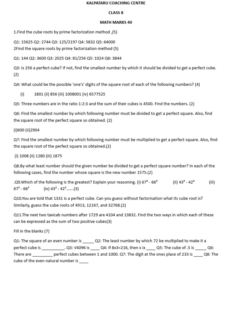 Class 8 Math | PDF