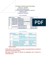 Programme Schedule