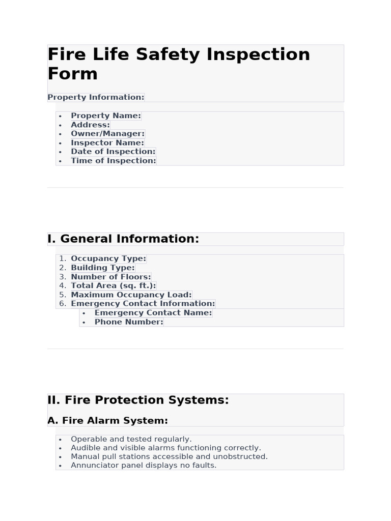 FLS Inspection Sample Form | PDF