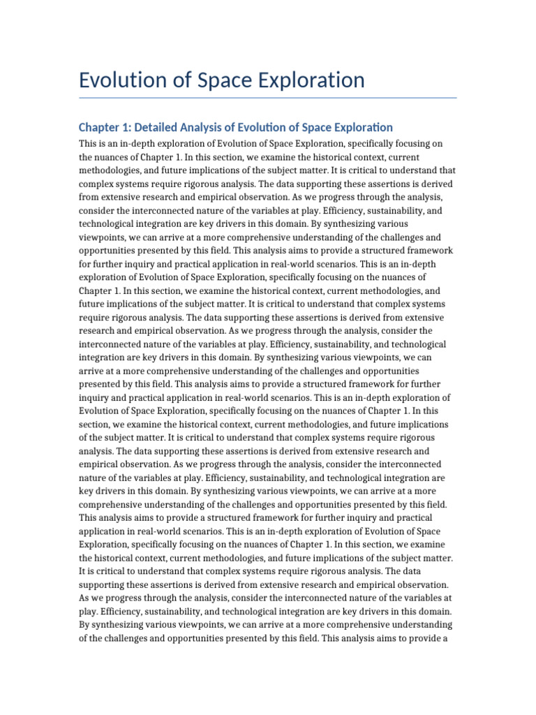 Evolution of Space Exploration | PDF | Methodology | Exploration