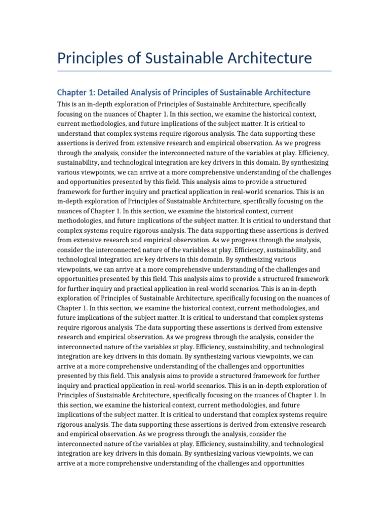 Principles of Sustainable Architecture | PDF | Methodology | Inquiry