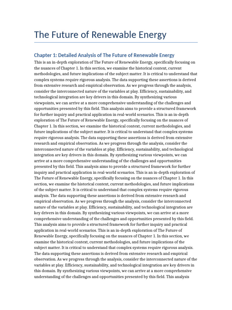 The Future of Renewable Energy | PDF