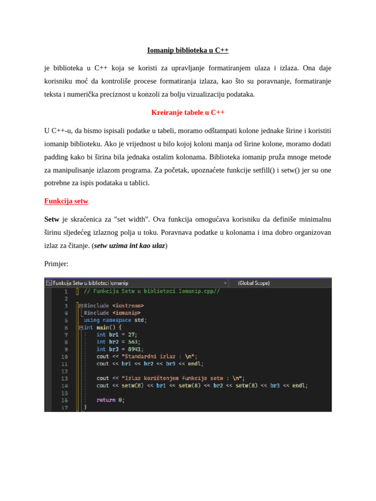 Biblioteka iomanip | PDF