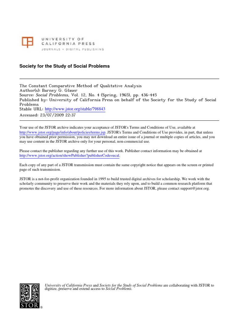 The Constant Comparative Method of Qualitative Analysis | PDF ...