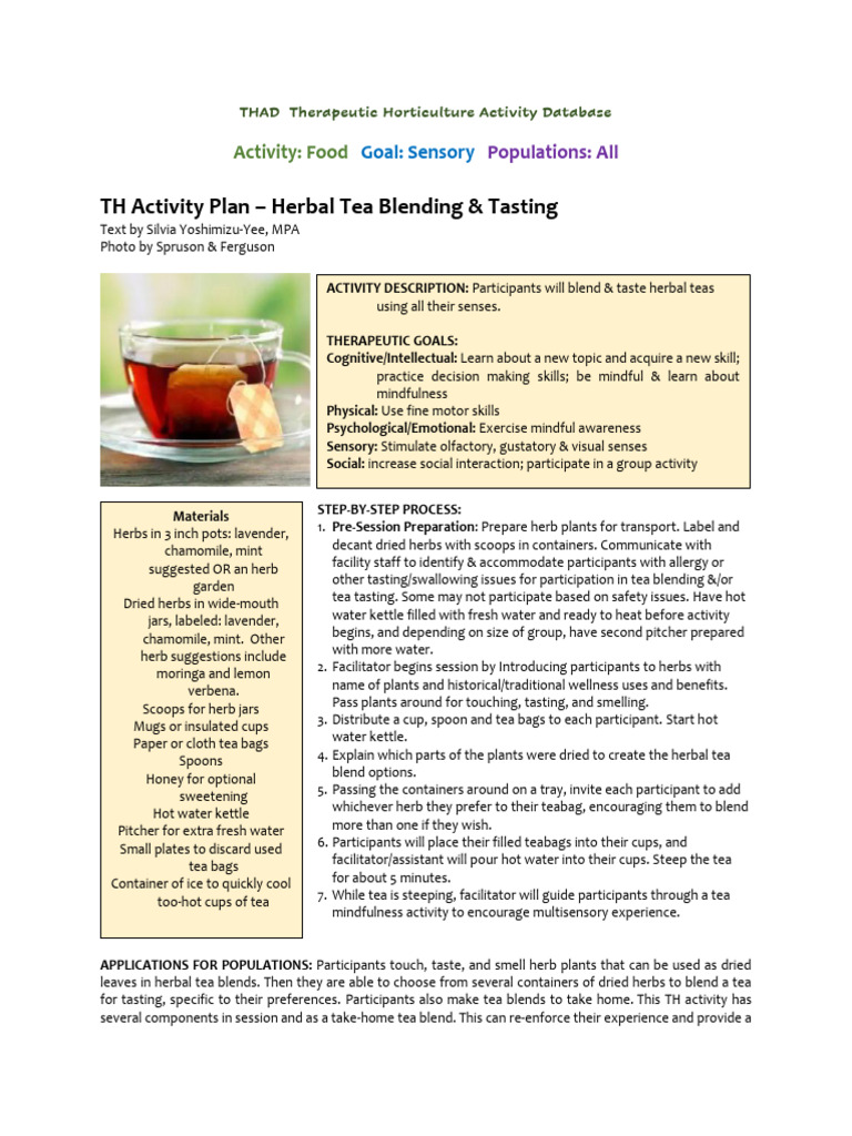 Herbal Tea Blending Tasting | PDF | Mindfulness | Tea