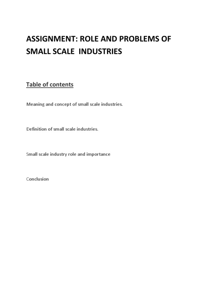 Role and Importance of Small Scale Industries | PDF | Employment ...