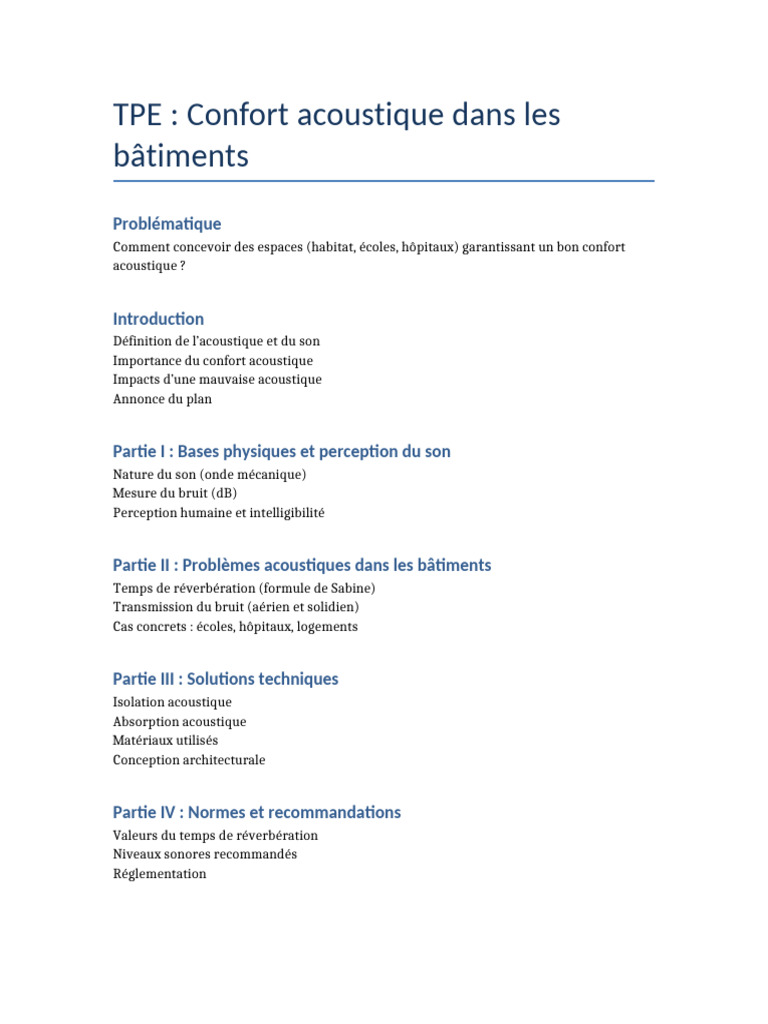 Plan TPE Acoustique | PDF