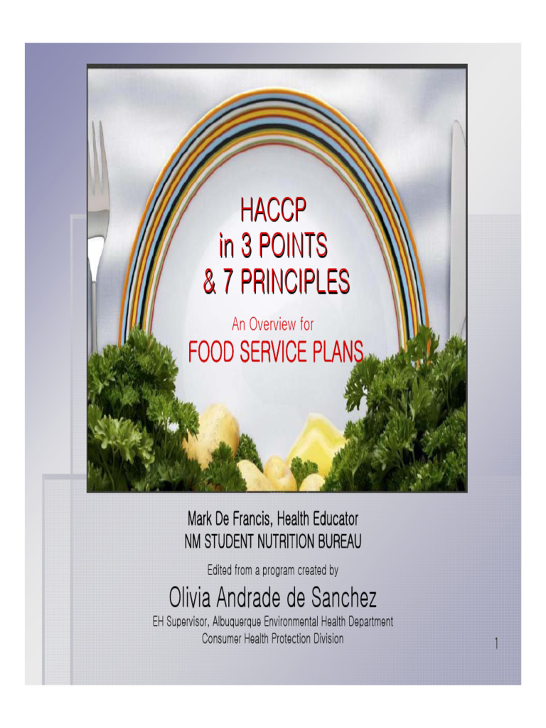 Haccp in 3 Points & 7 Principles | PDF | Food Safety | Foodborne Illness