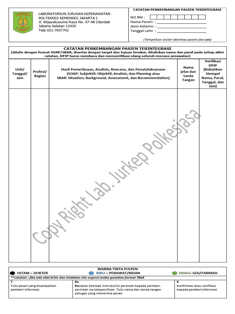 8. Form CPPT Laboratoriun Jurusan Keperawatan-1 | PDF