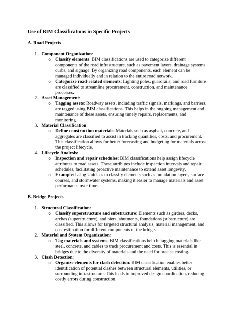 Use of BIM Classifications in Specific Project1 | PDF | Building ...