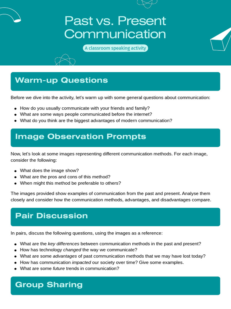 Past vs. Present Communication | PDF