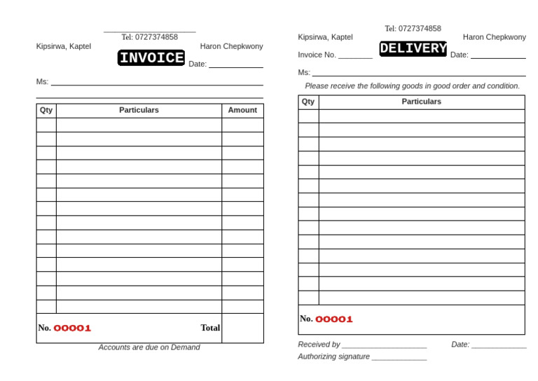 Delivery & Invoice | PDF