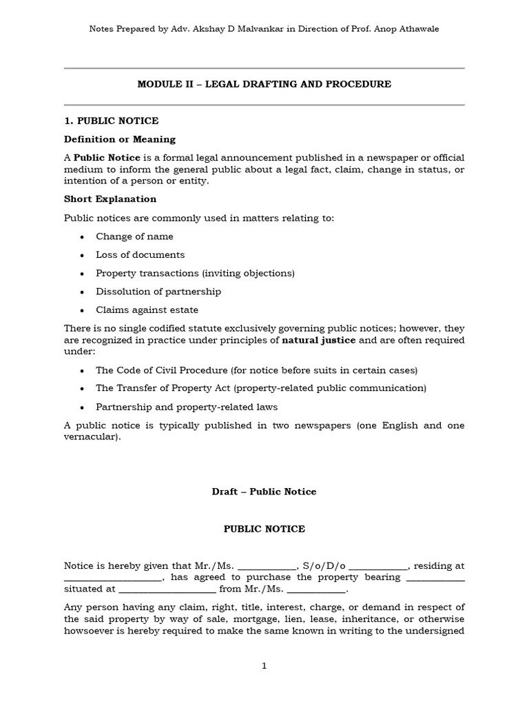 Module 2 Notes | PDF | Advocate | Lawsuit