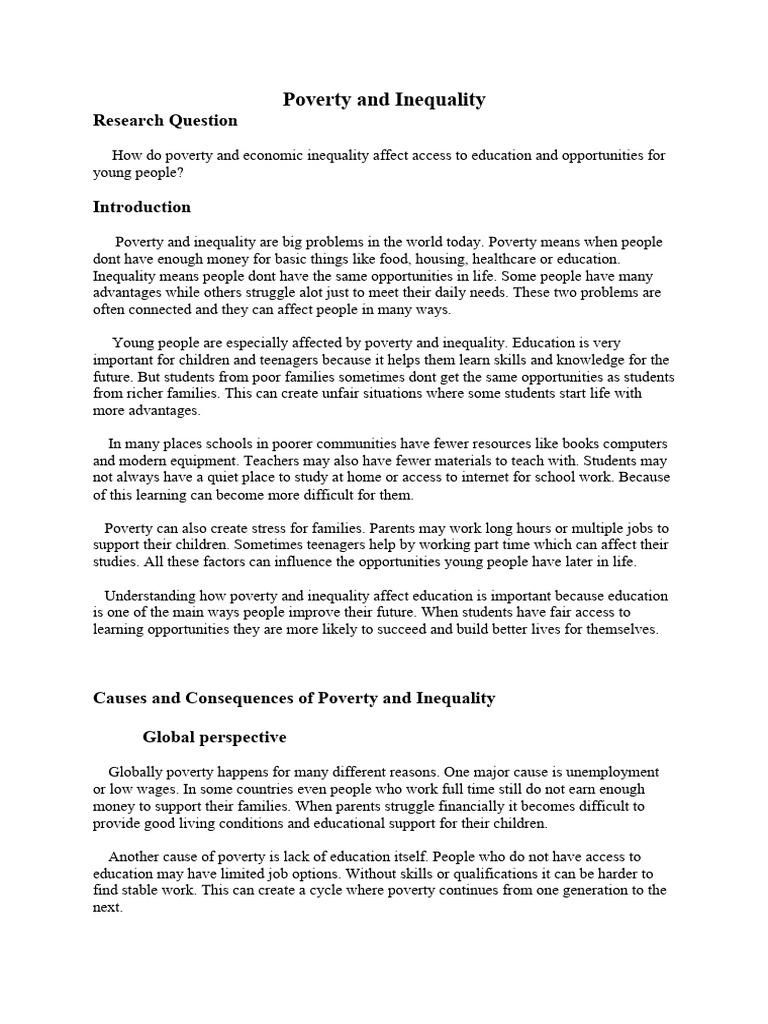 Poverty and Inequality | PDF | Poverty | Poverty & Homelessness