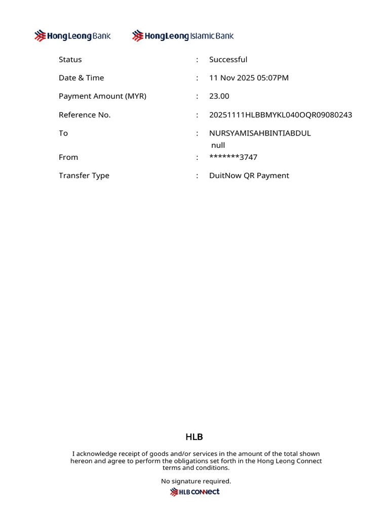 HLB Receipt 45381 | PDF