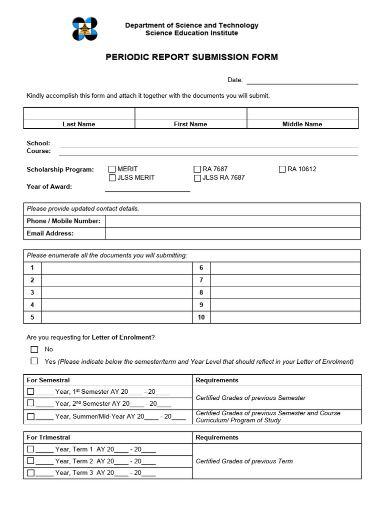 Periodic Report Submission Form | PDF