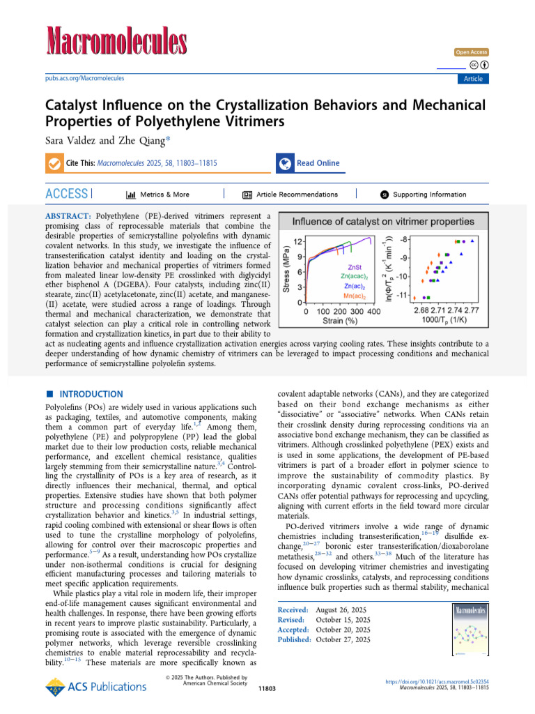 Catalyst Influence on the Crystallization Behaviors and Mechanical ...