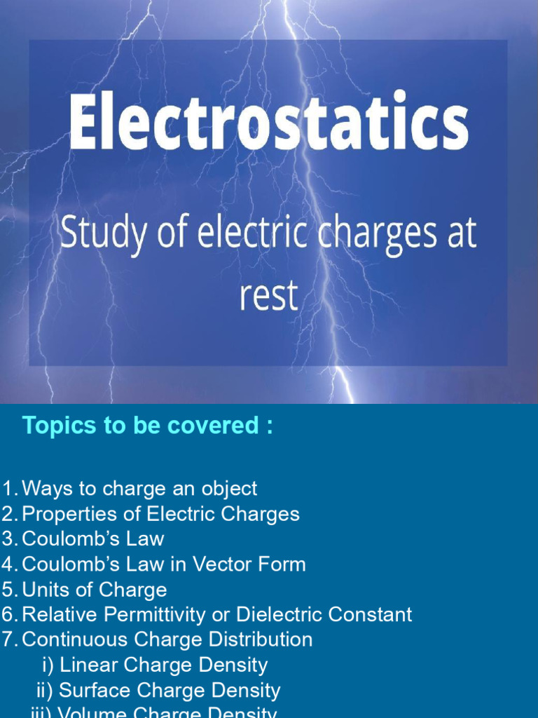Electrostatics Part 1 | PDF | Electric Charge | Electric Field