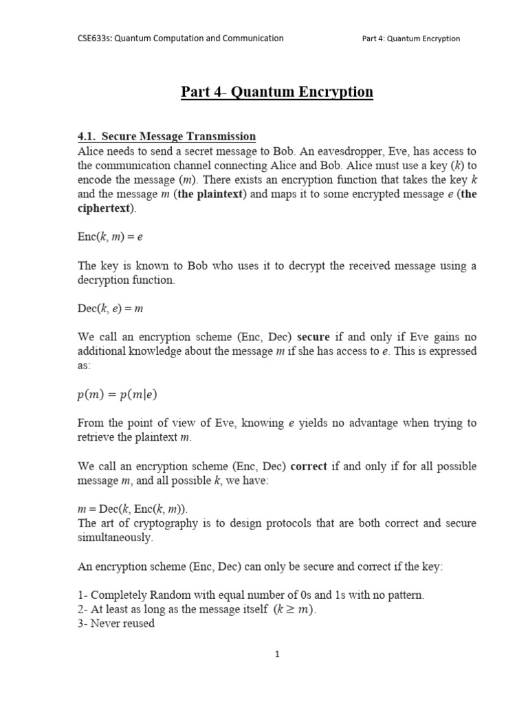 Part 4 Quantum Encryption | PDF | Cyberwarfare | Security