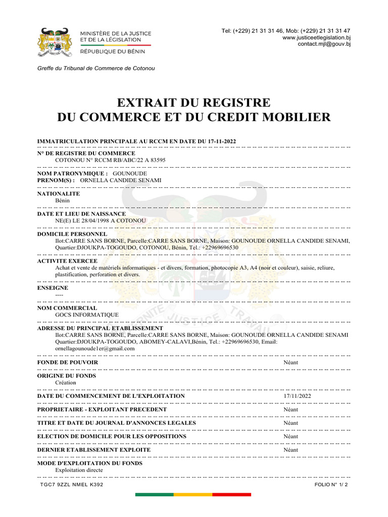 extrait-rccm | PDF
