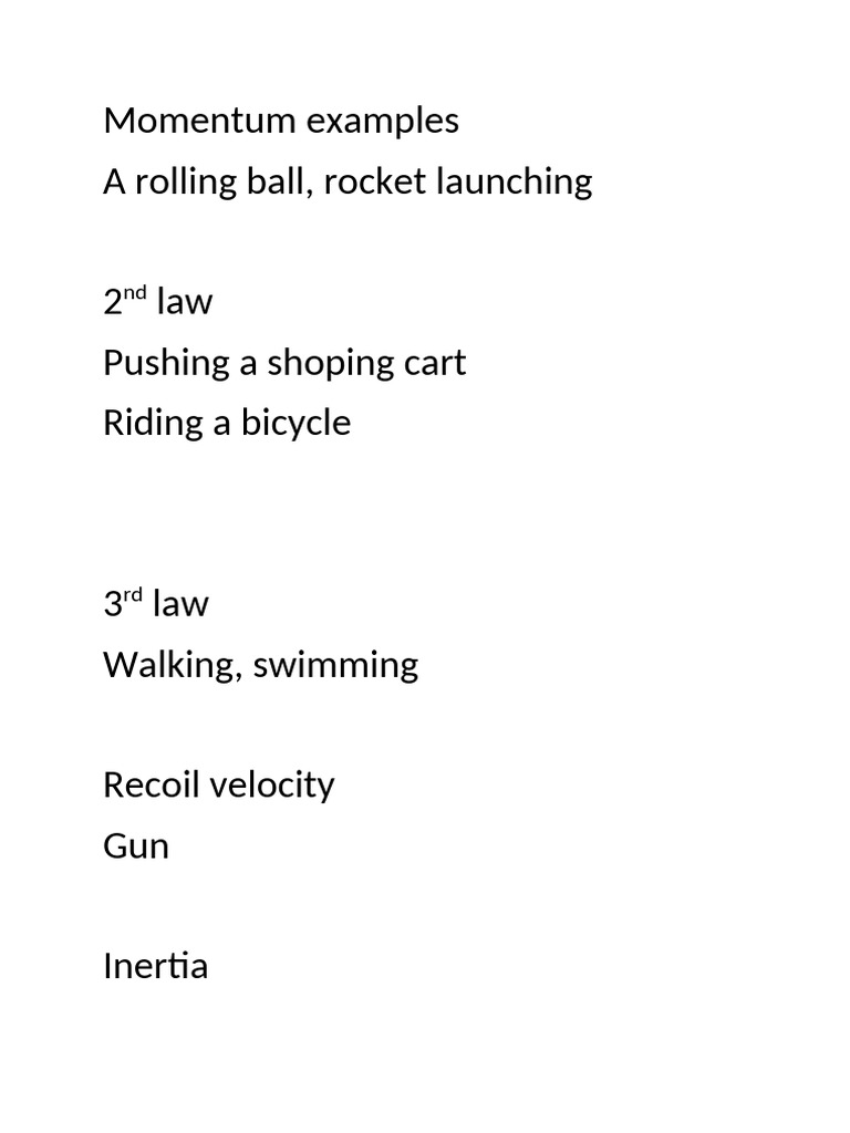 Momentum Examples | PDF