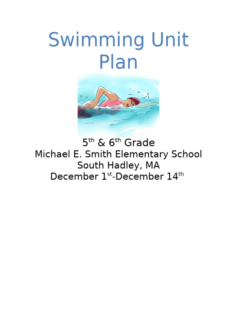 Swimming Unit Plan | PDF | Swimming (Sport) | Swimming